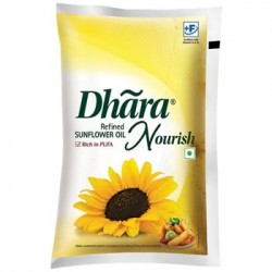 Dhara Refined - Sunflower Oil, (1L)